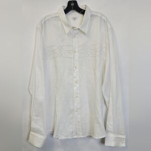 Versace VJC linen embroidered Long-Sleeve button down Shirt